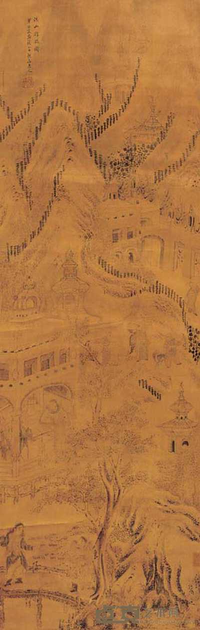 徐枋(款) 山水 立轴 135×44cm